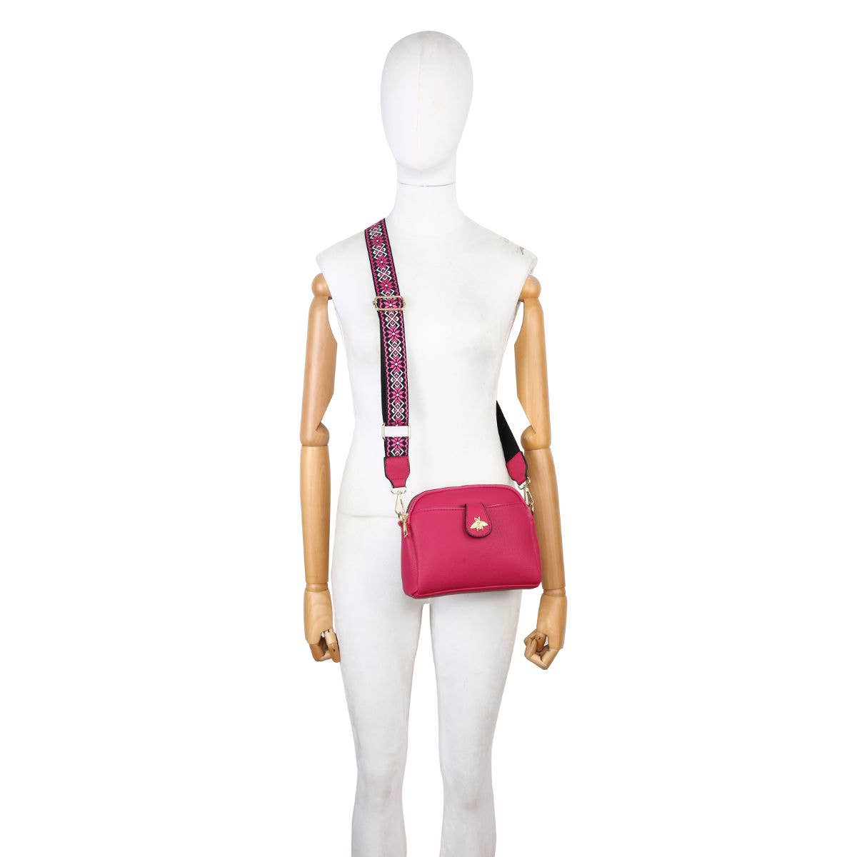 Cross Body Handbag with double zip