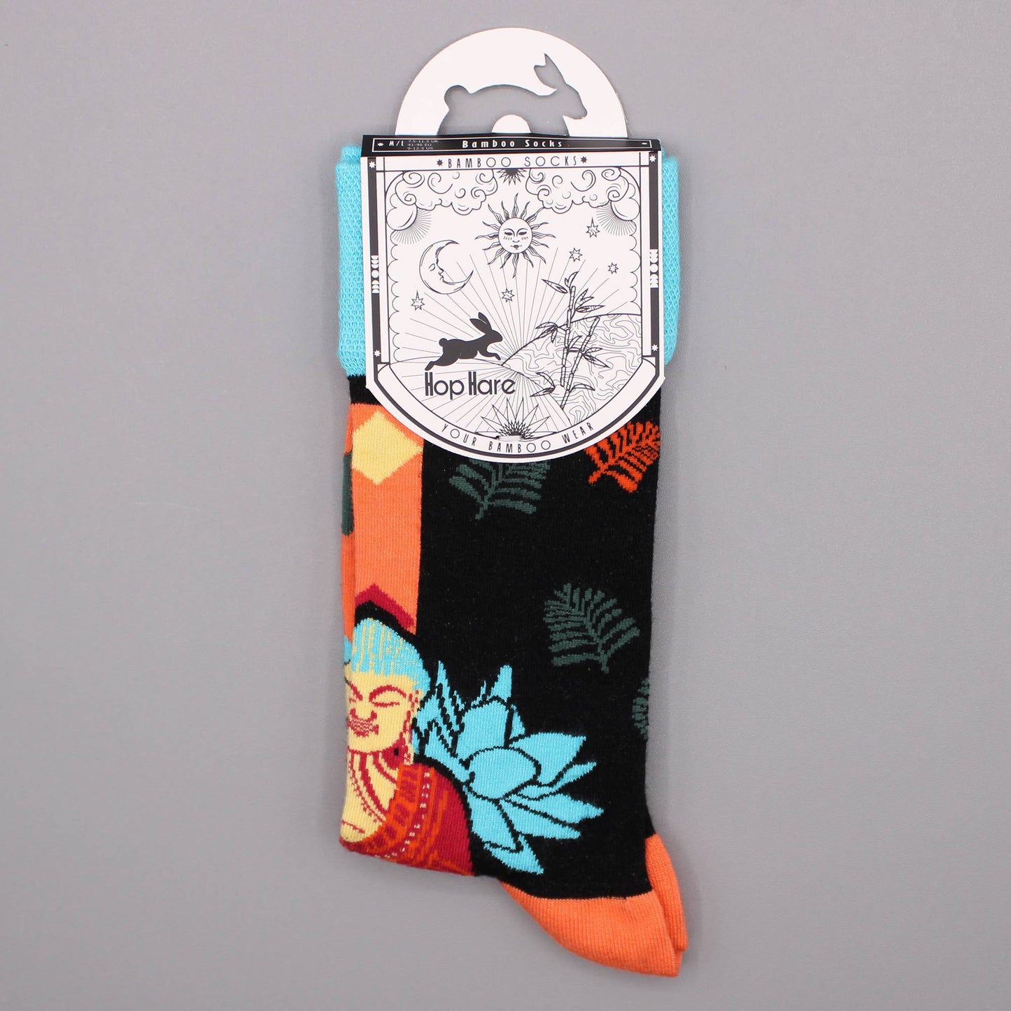 Blue Buddha & Lotus Patterned Bamboo Socks - Hop Hare