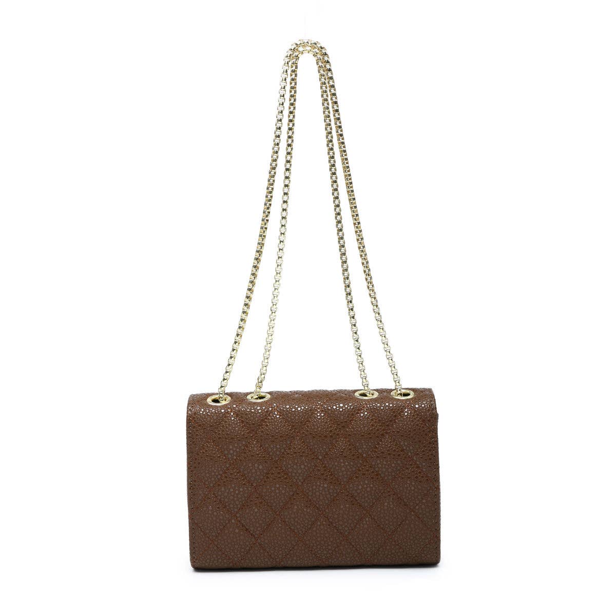 Crossbody bag with quilted check pattern