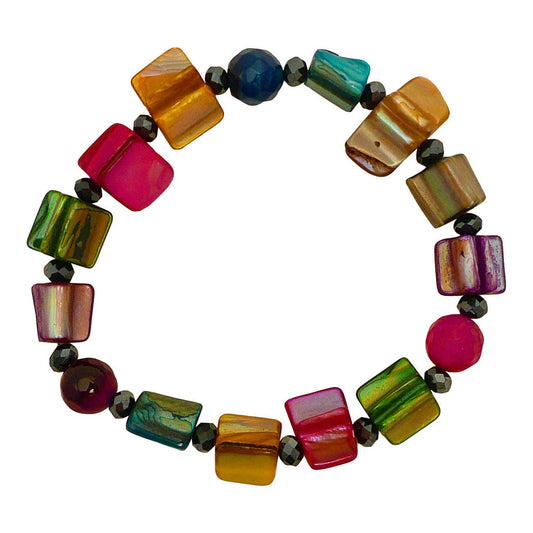 Rainbow Shell & Glass Bracelet | Lotusfeet