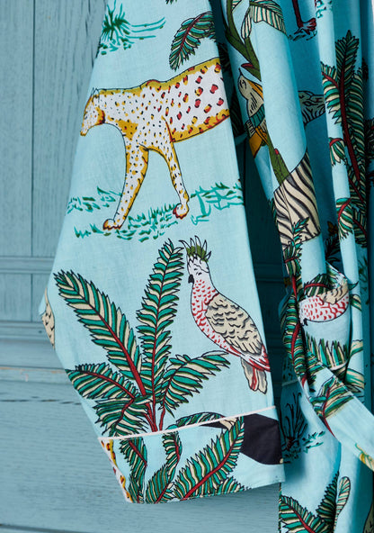 Jungle Print Dressing Gown - Blue