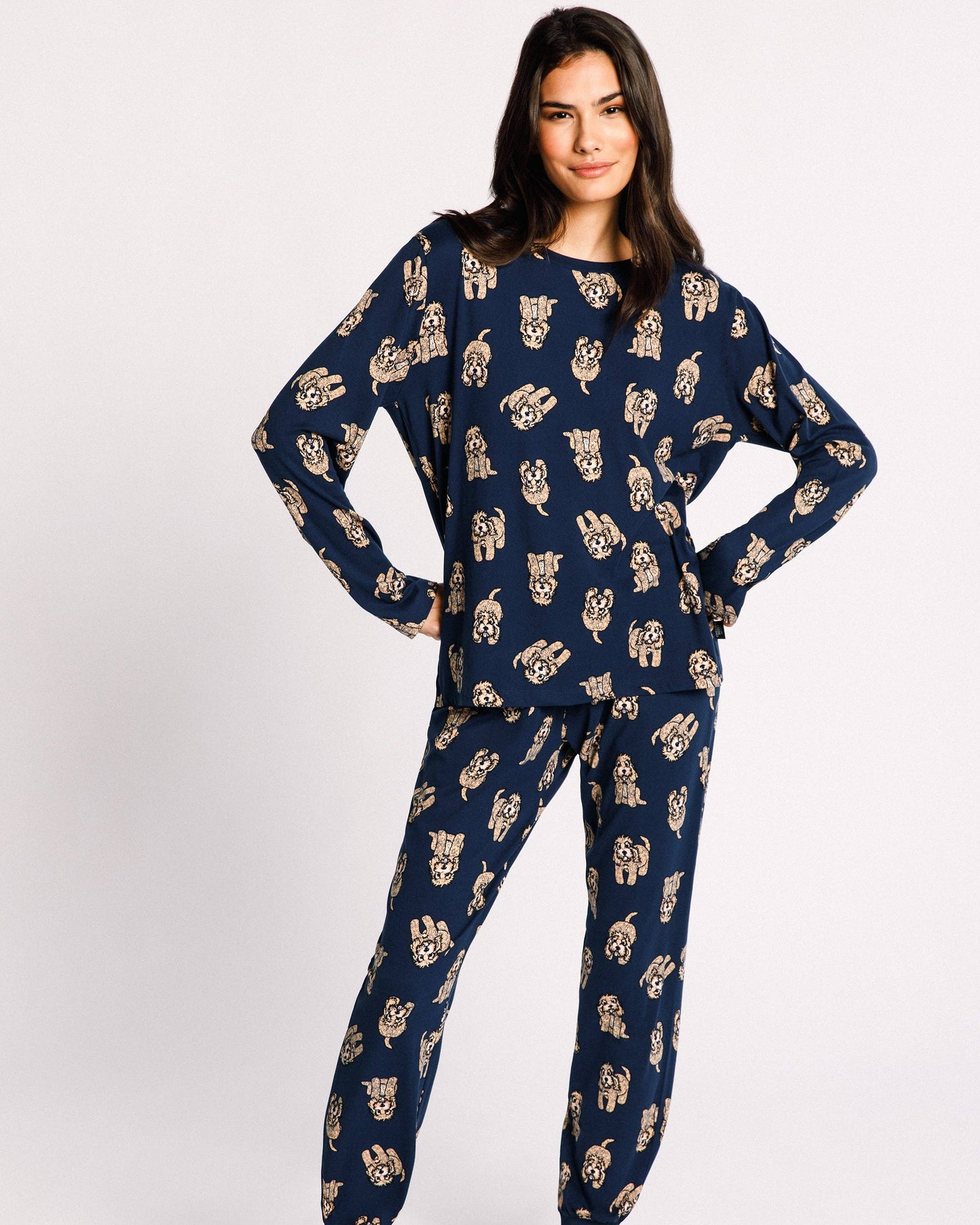 Cockapoo Print Pyjama Set | Navy