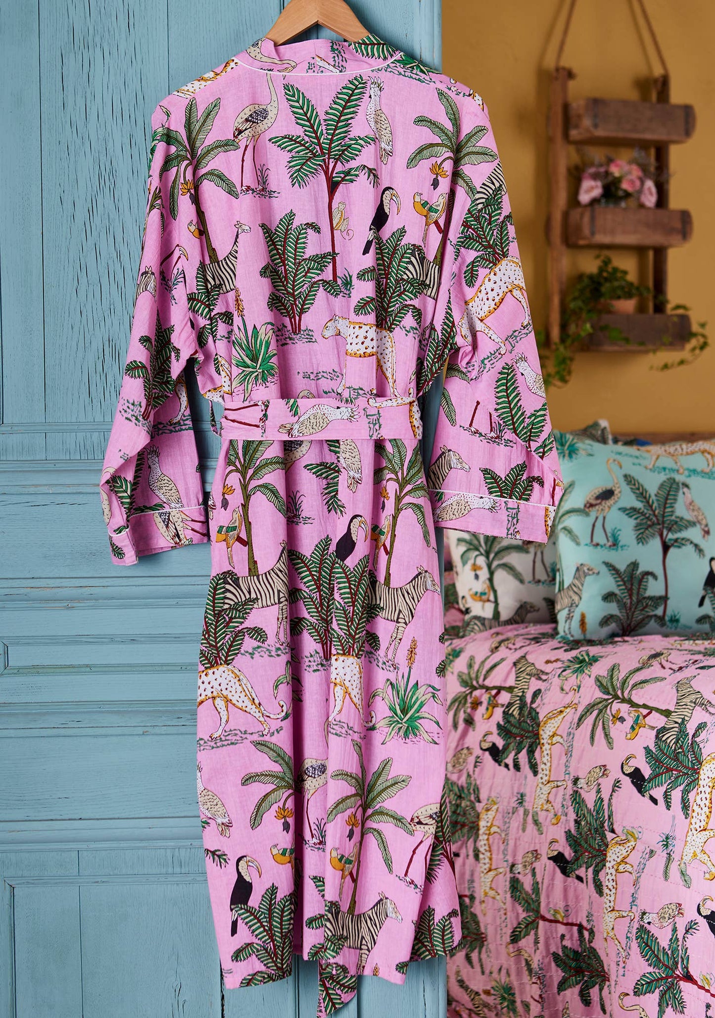 Jungle Print Dressing Gown - Pink