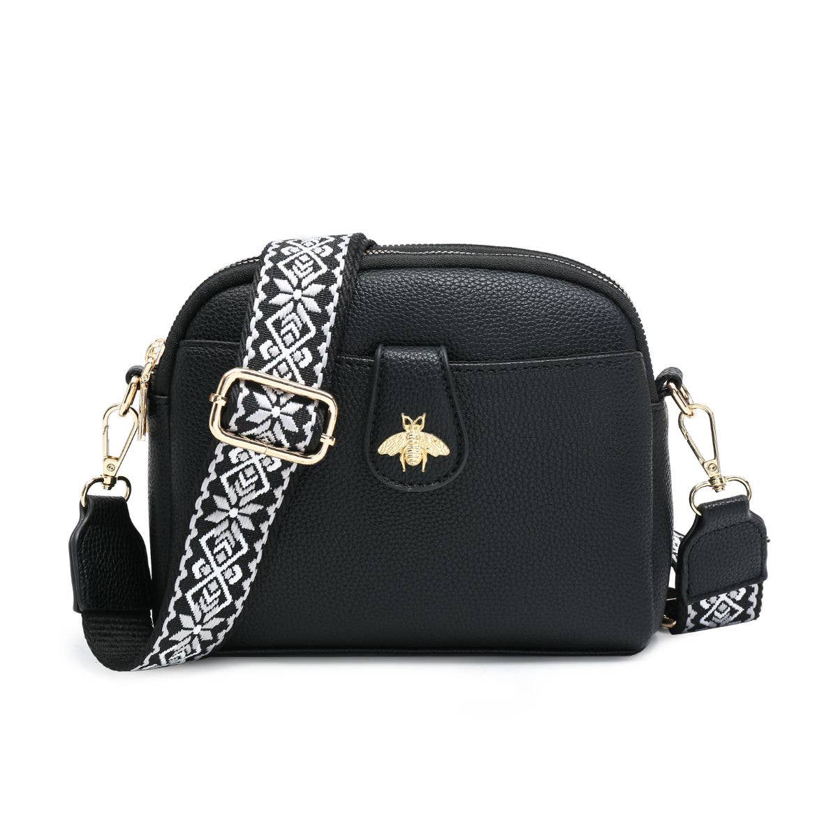 Cross Body Handbag with double zip