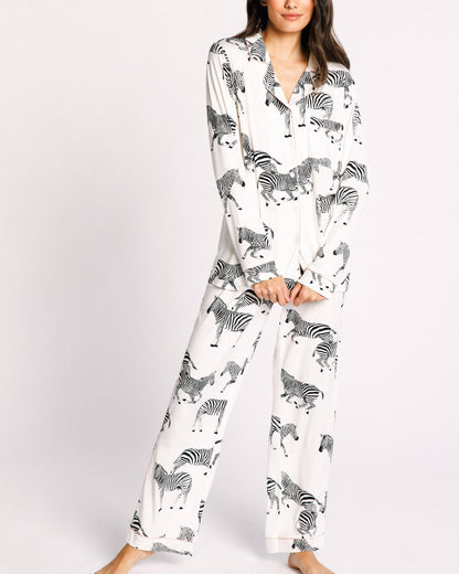 Zebra Print Pjs | White