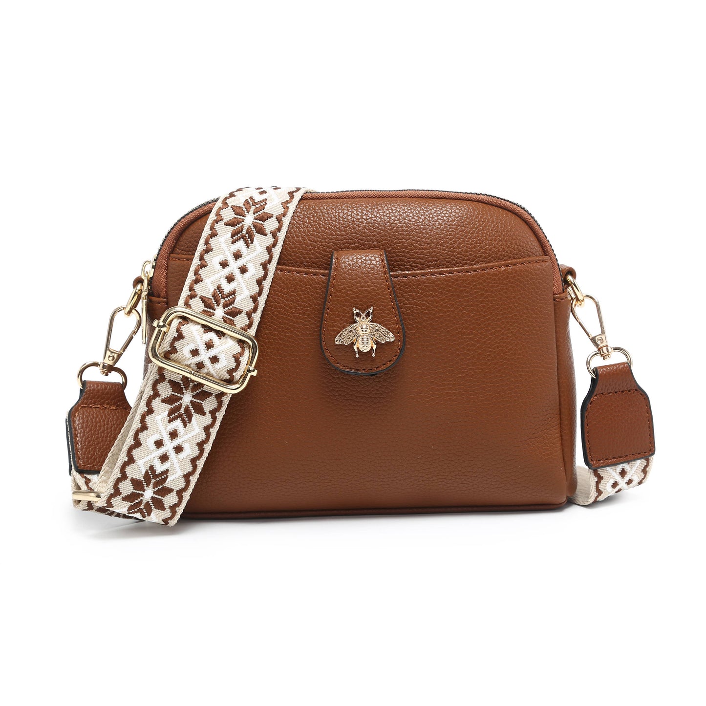 Cross Body Handbag with double zip