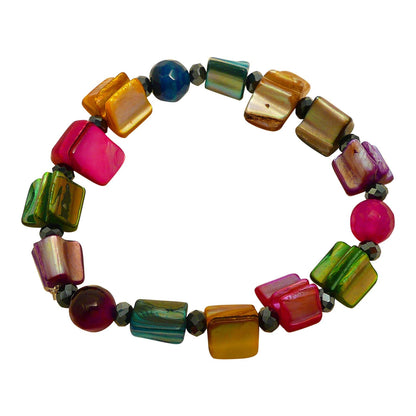 Rainbow Shell & Glass Bracelet | Lotusfeet