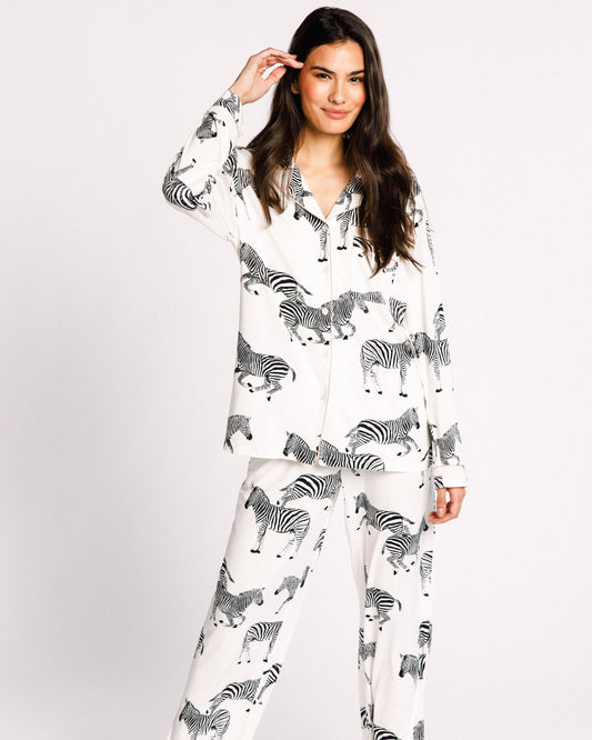 Zebra Print Pjs | White