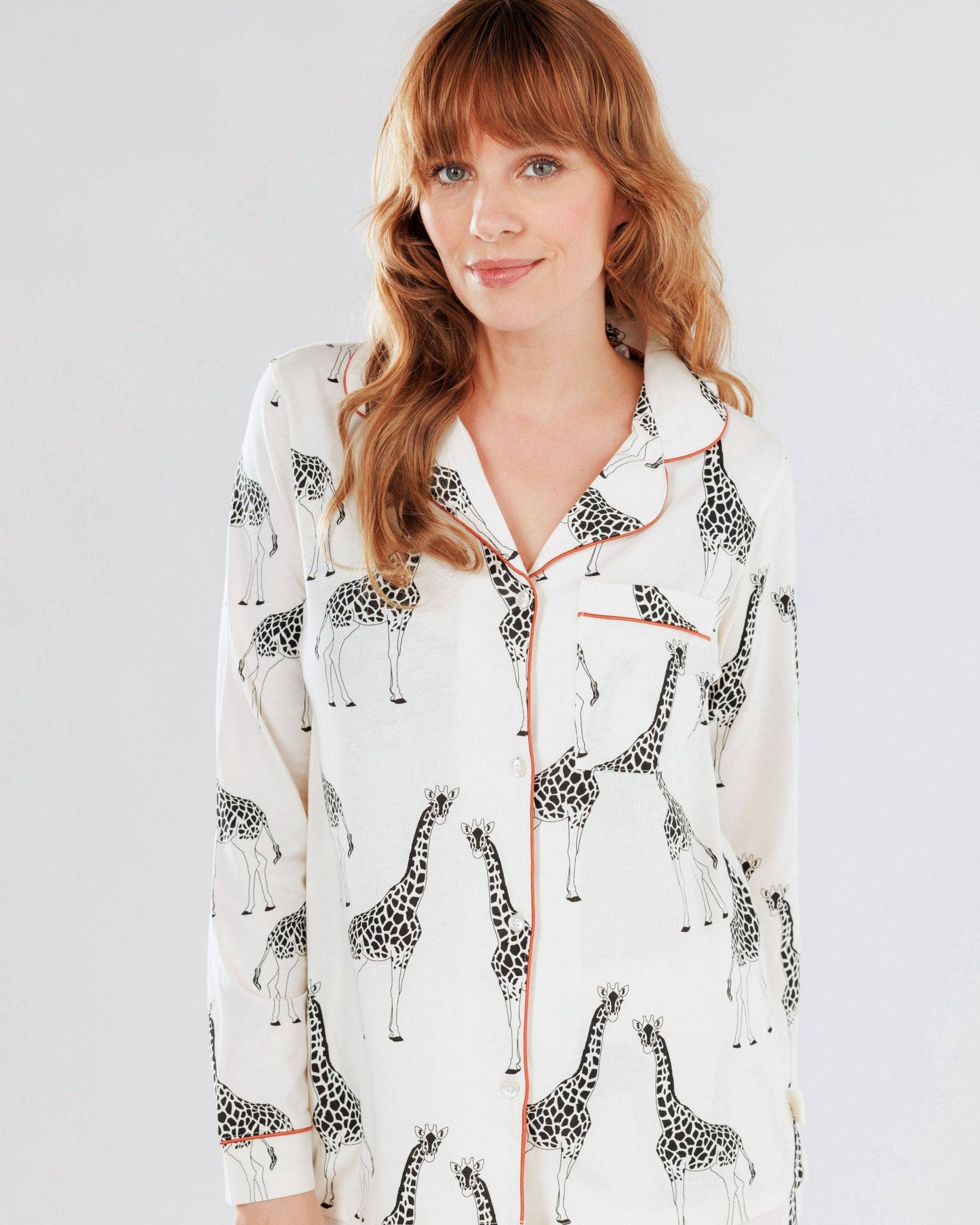 Organic Cotton Cream Pjs | Giraffe Print