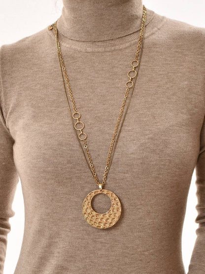 Long Gold Necklace With Pendant