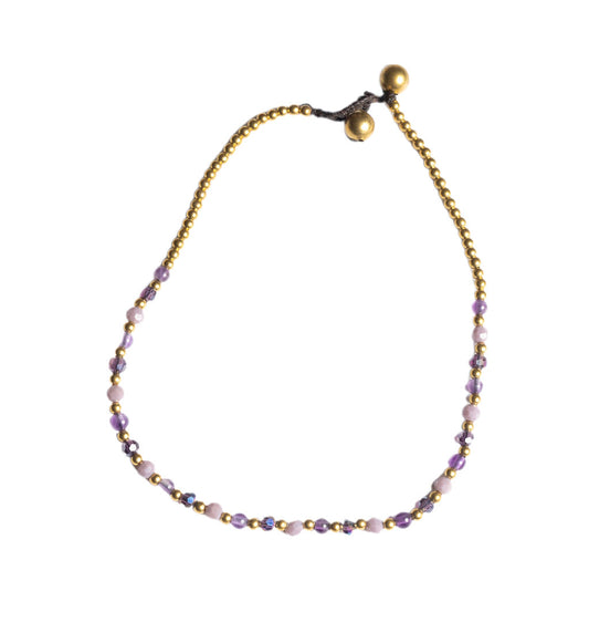 Anxiety - Amethyst Crystal Healing Anklet