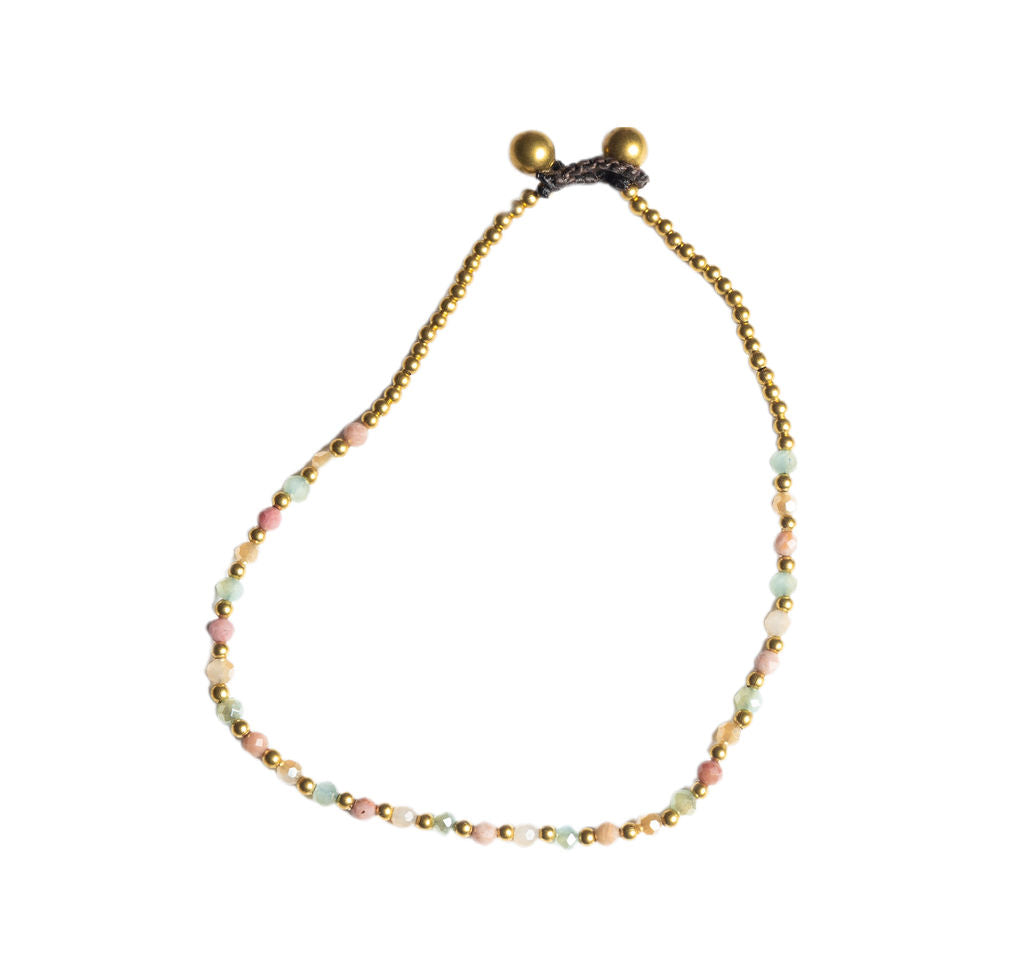 Balance - Rhodonite Crystal Healing Anklet