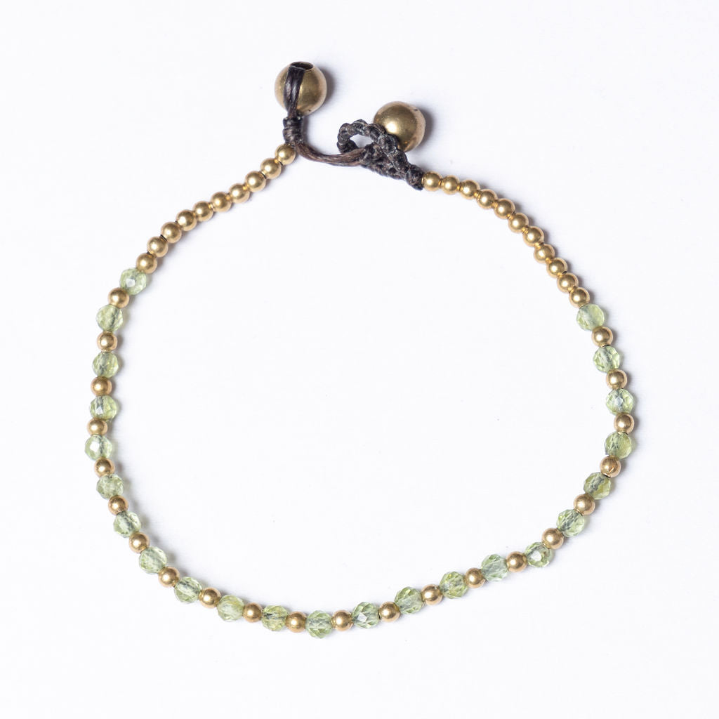 Positivity - Peridot Crystal Healing Anklet