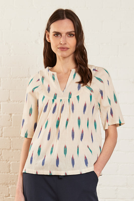 Ikat Cotton Floaty Top | Nomads