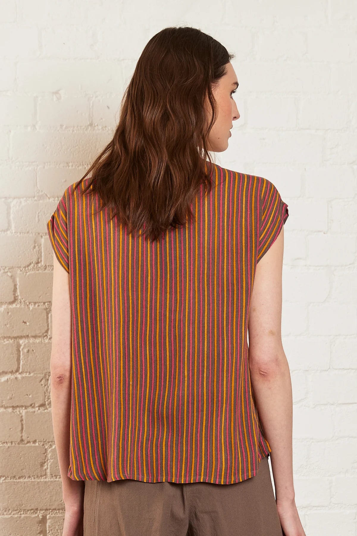 Viscose Round Neck Striped Top | Nomads