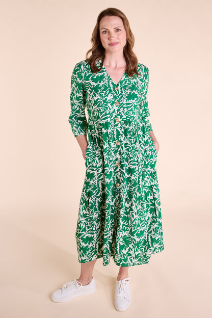 Ecovero Tiered Midi Shirtdress | Nomads