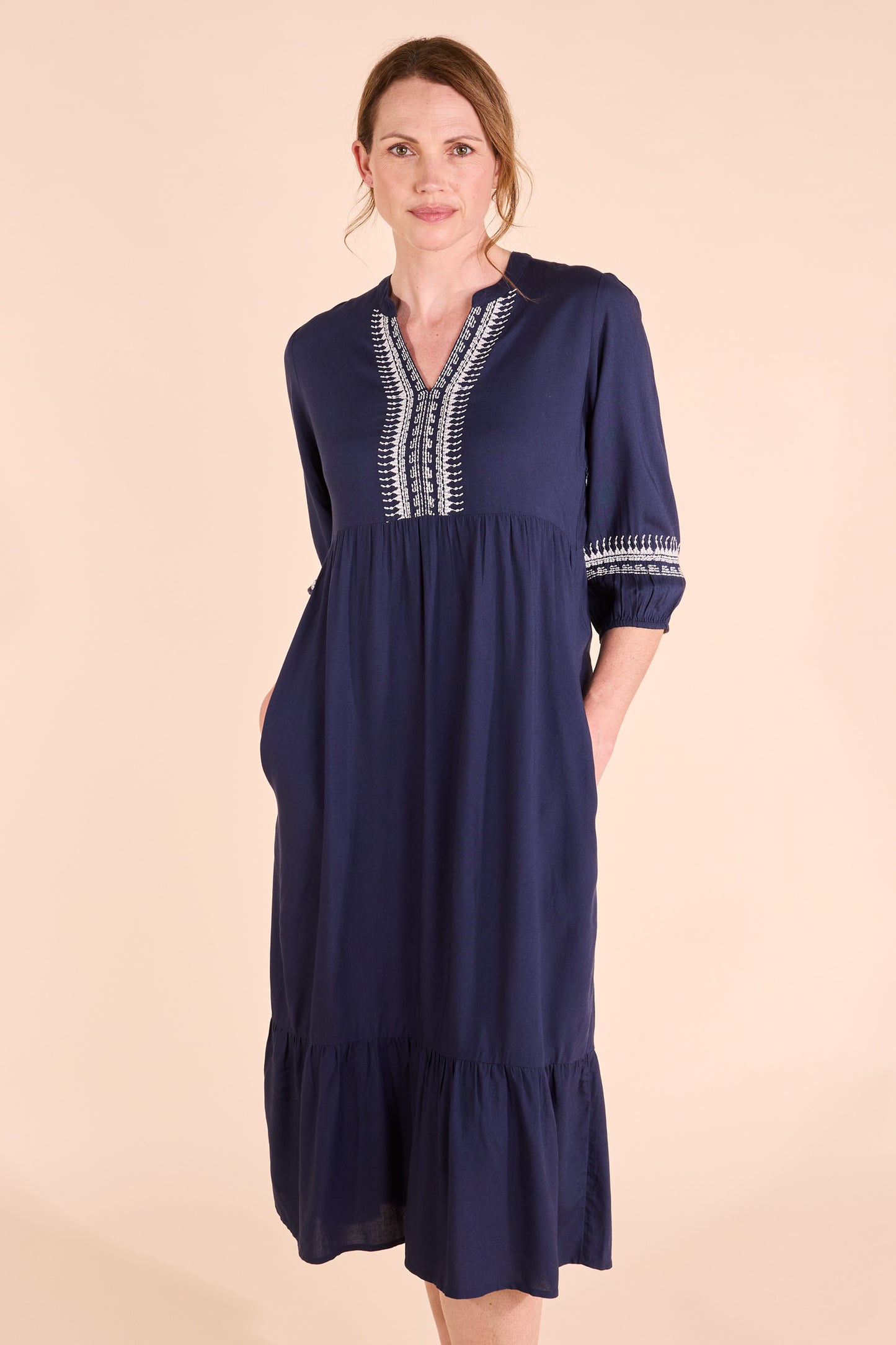 Embroidered Viscose Dress | Nomads