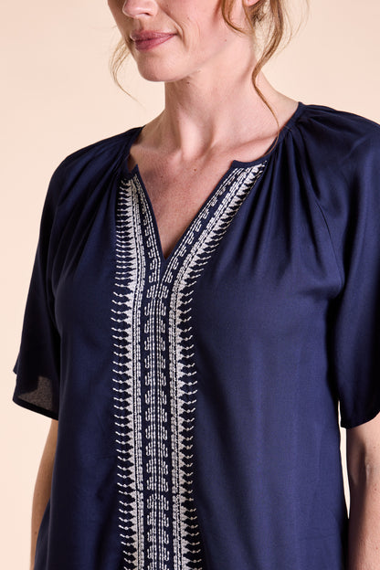 Embroidered Viscose Top | Nomads