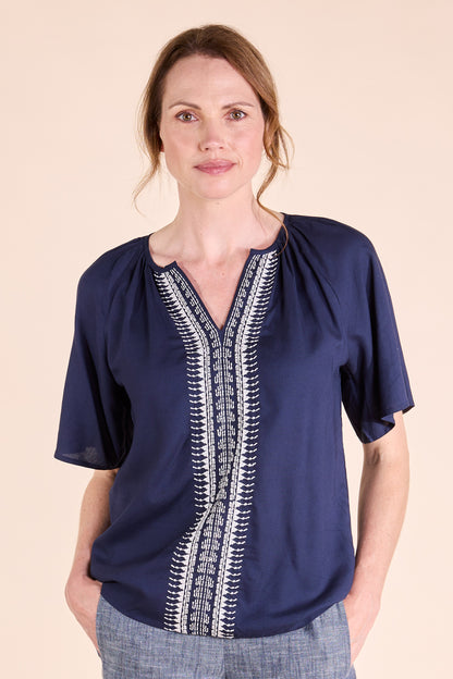 Embroidered Viscose Top | Nomads