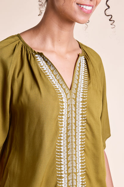 Embroidered Viscose Top | Nomads