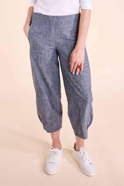 Chambray Elastic Hem Trousers | Nomads