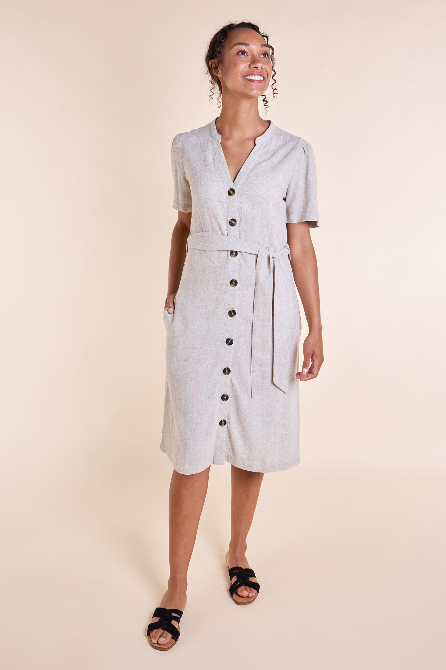 Button Through Linen Dress | Nomads