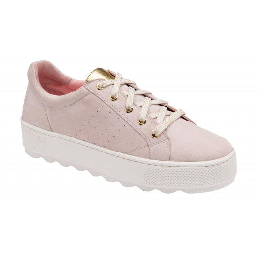 Pink, White & Metallic Gold Leather Rushen Trainers | Ravel