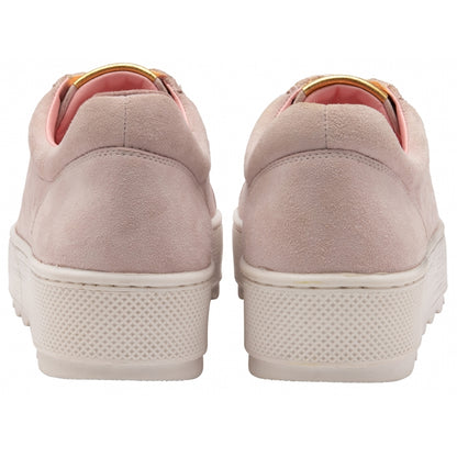 Pink, White & Metallic Gold Leather Rushen Trainers | Ravel