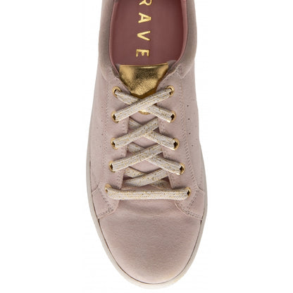 Pink, White & Metallic Gold Leather Rushen Trainers | Ravel