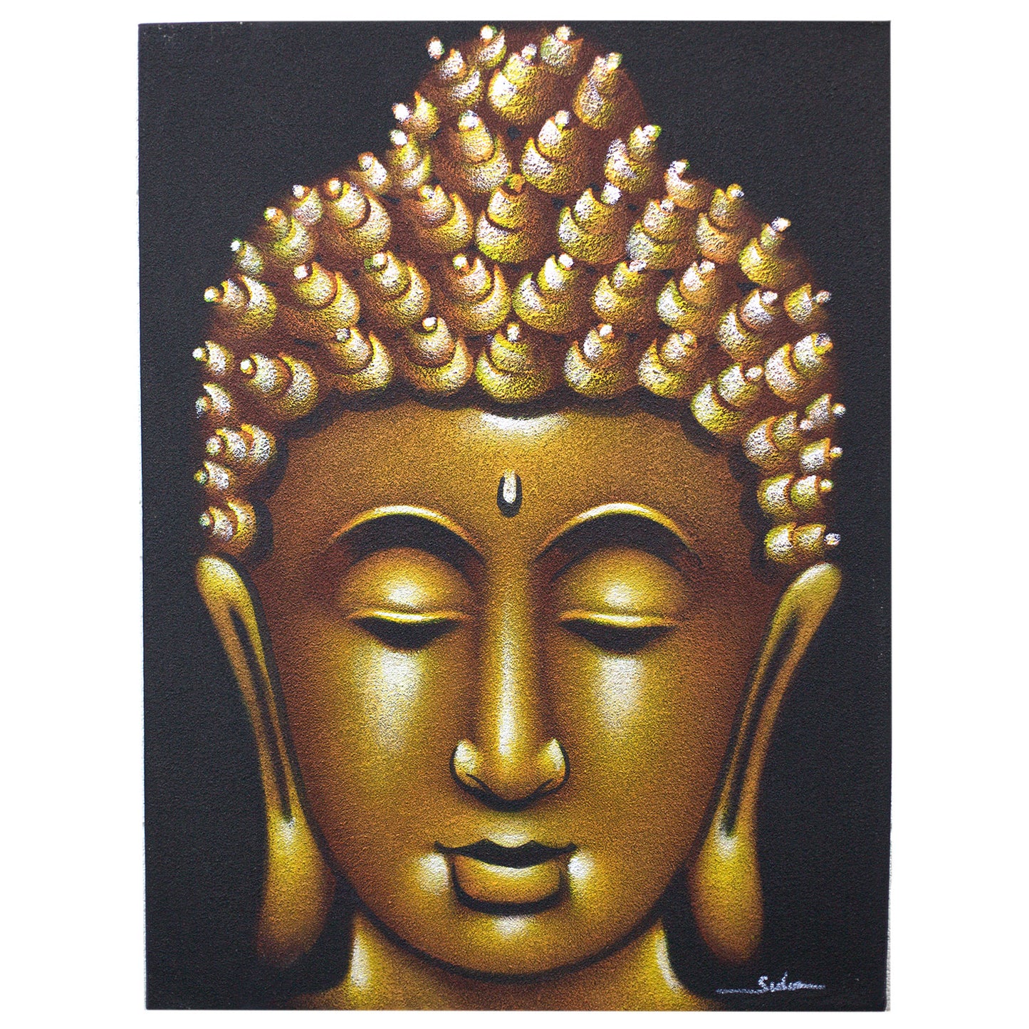 Buddha Painting - Gold Sand Finish | 60x80cm