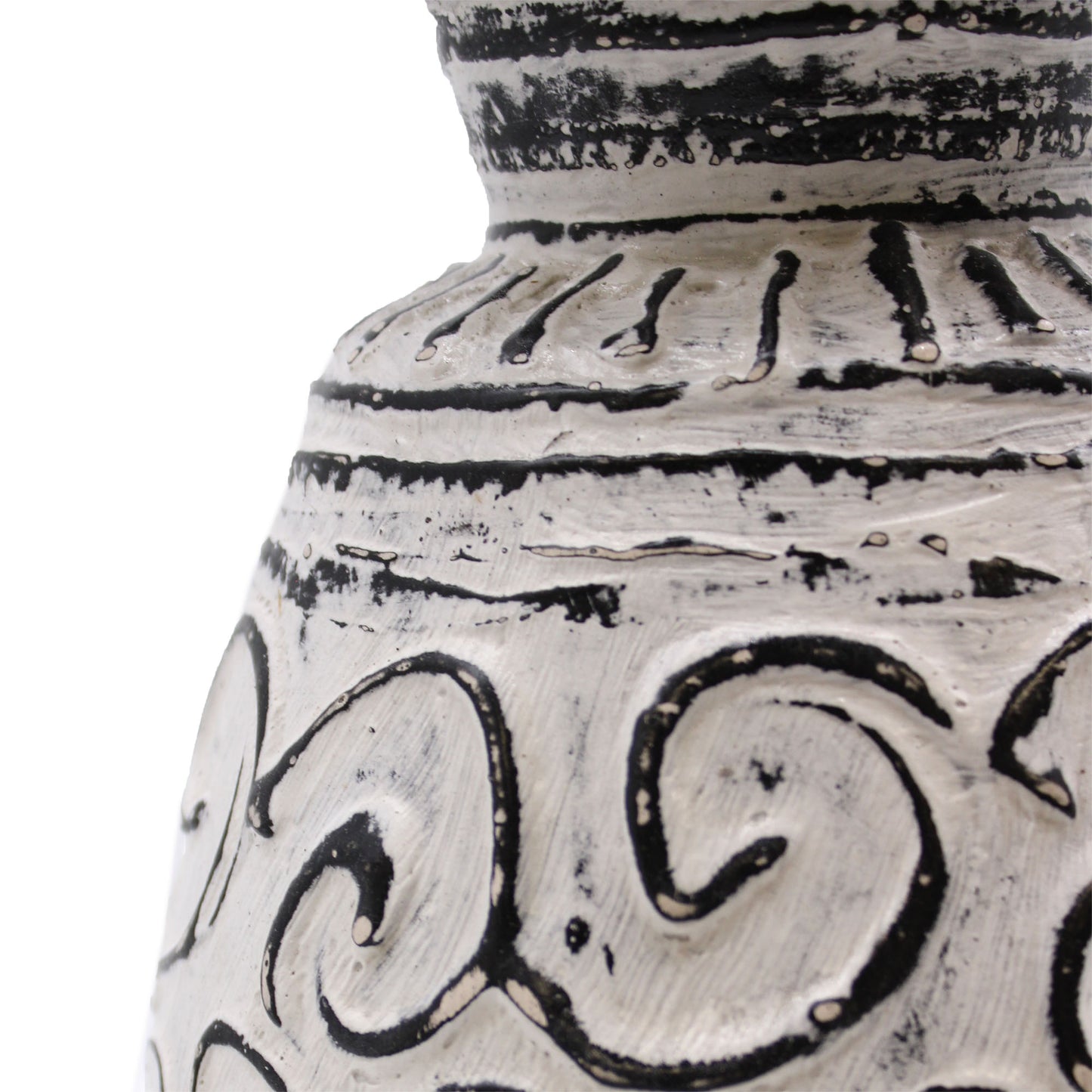 Swirl Patterned Ceramic Vase - Cream