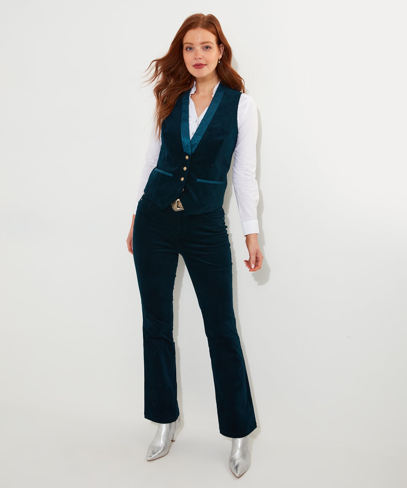 Ultimate Teal Velvet Waistcoat | Joe Browns