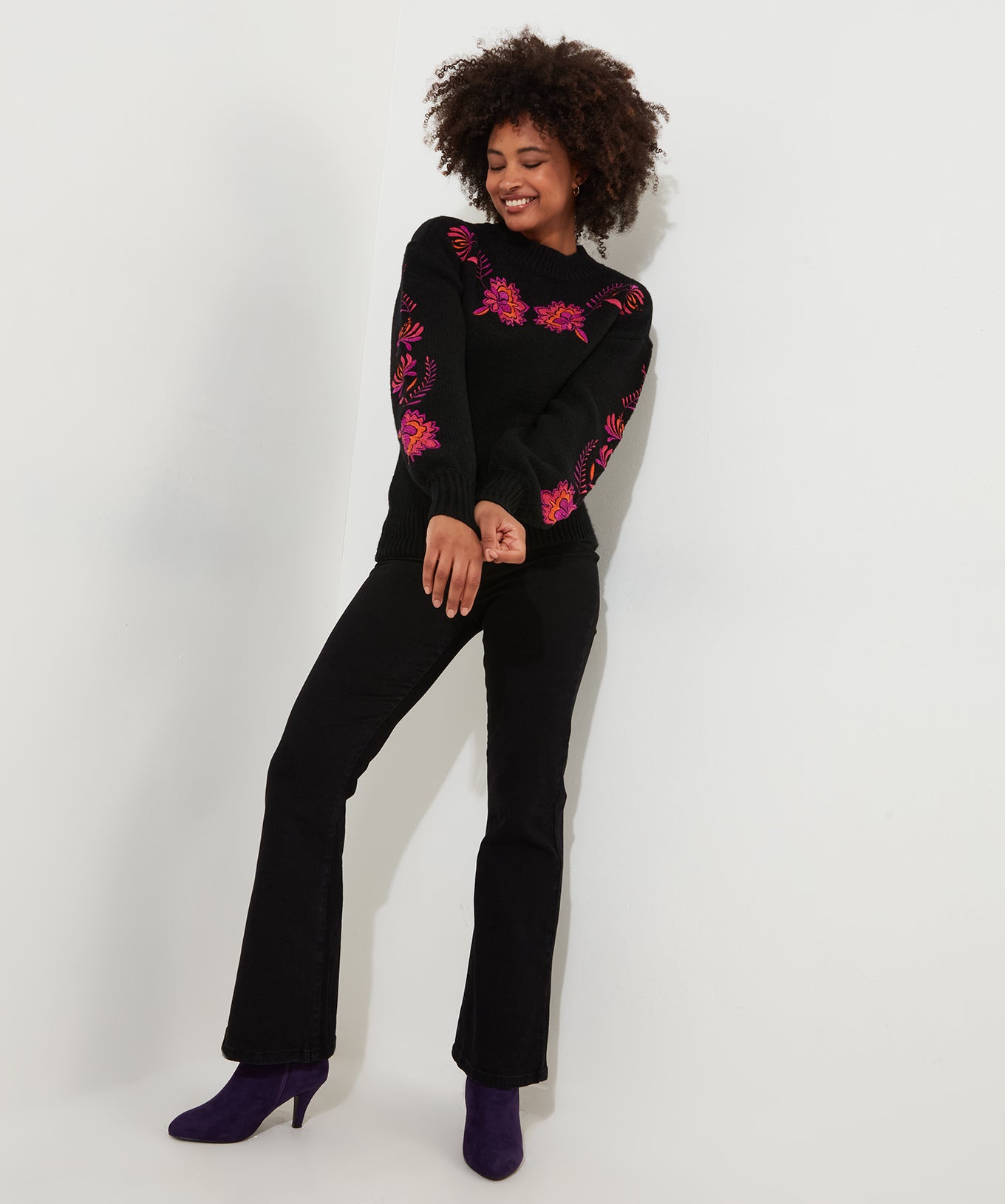 Stunning Florals Embroidered Jumper | Joe Browns