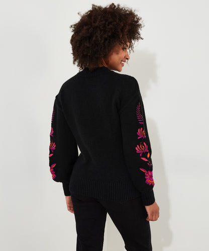 Stunning Florals Embroidered Jumper | Joe Browns