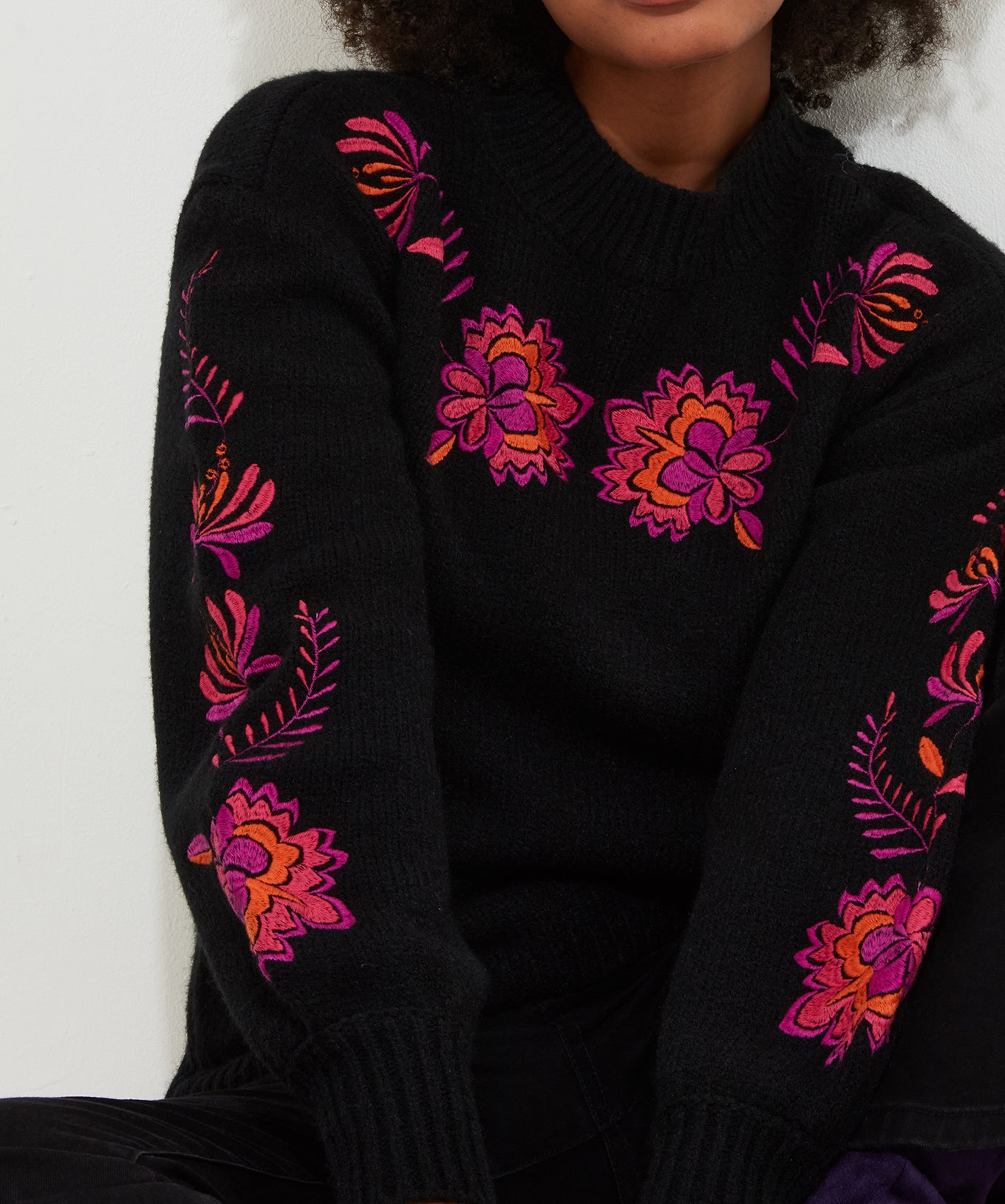 Stunning Florals Embroidered Jumper | Joe Browns