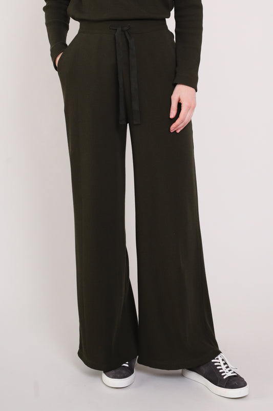 GOTS Waffle Elastic Waist Wide Leg Trouser | Nomads