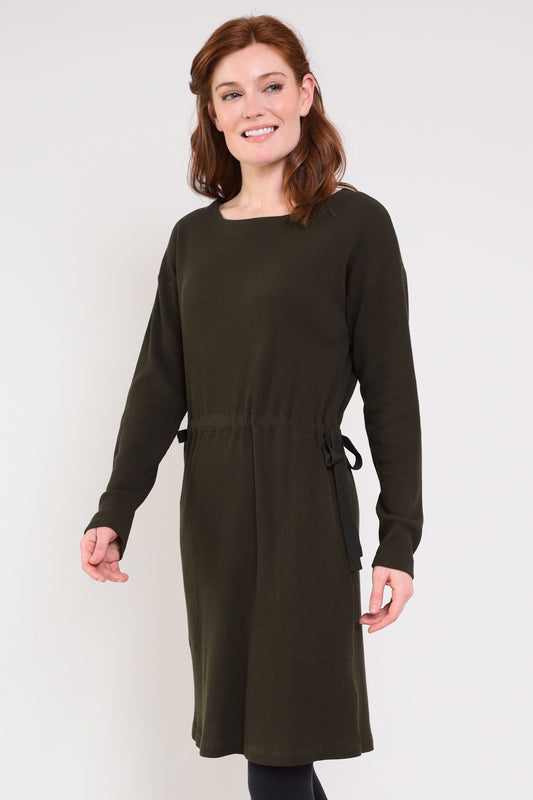 GOTS Waffle Tie Waist Tunic Dress | Nomads