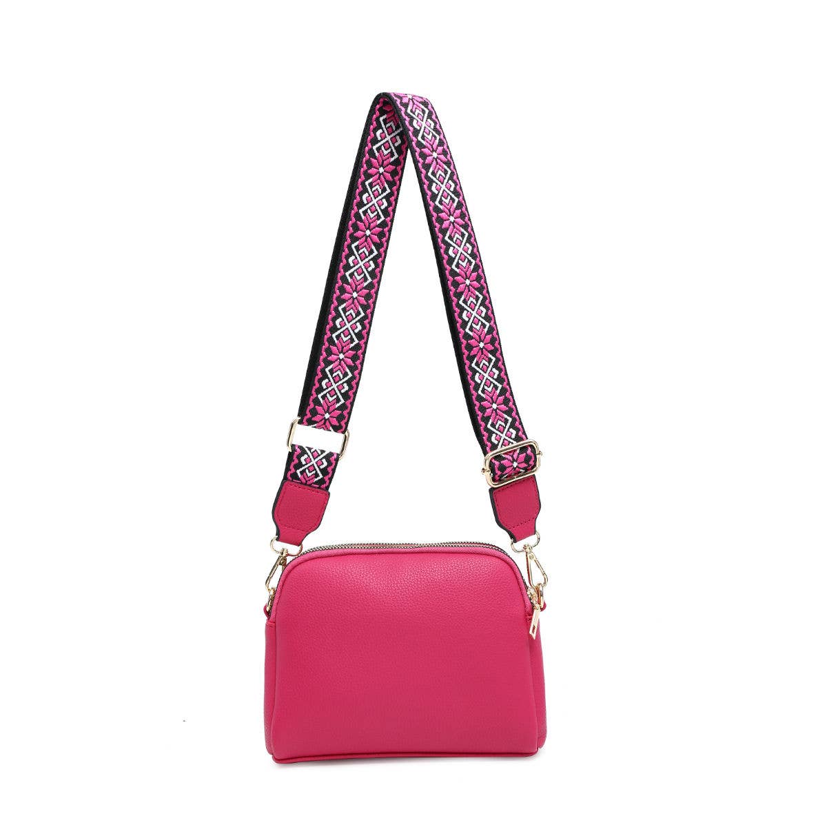 Cross Body Handbag with double zip