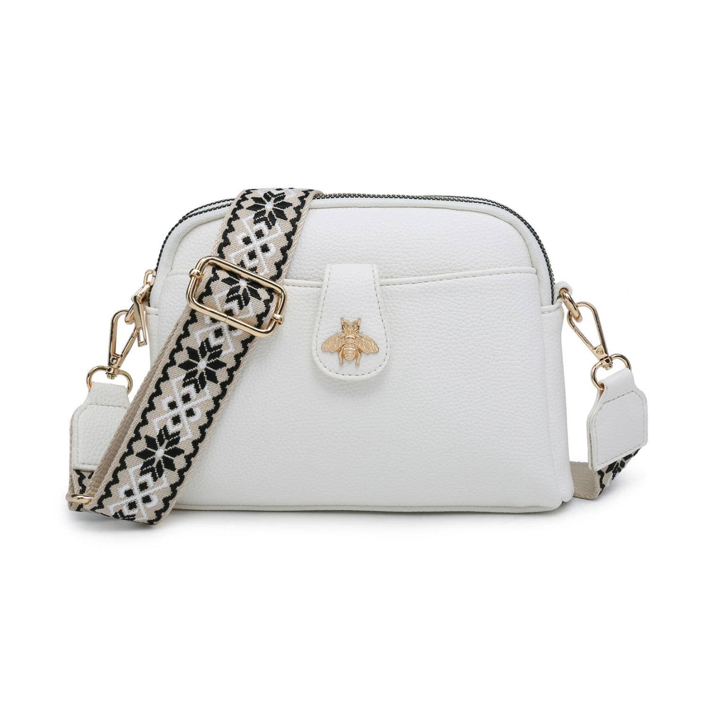 Cross Body Handbag with double zip