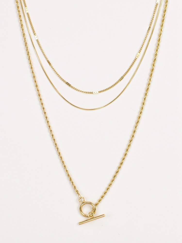 Stainless Steel - Triple Chain Necklace