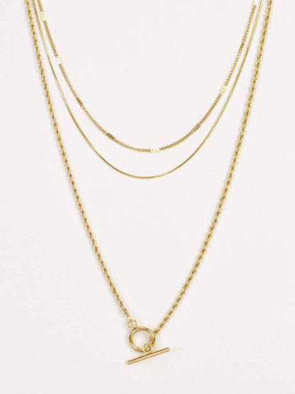 Stainless Steel - Triple Chain Necklace