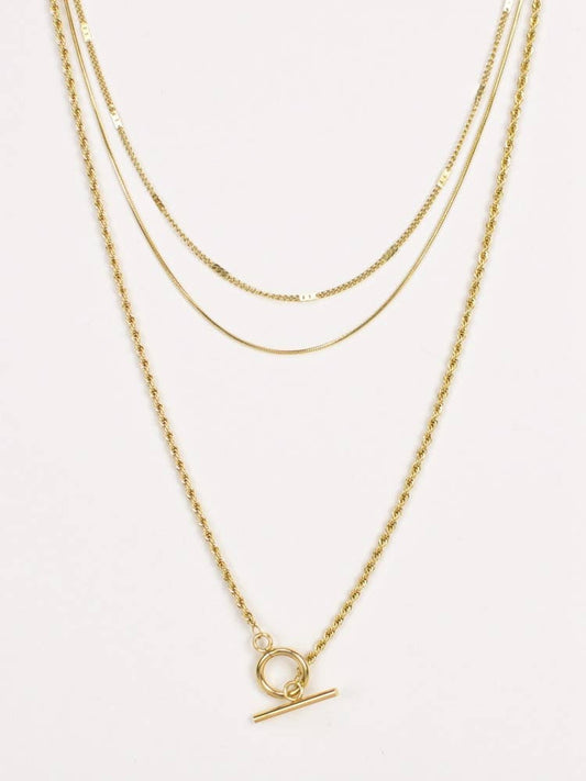 Stainless Steel - Triple Chain Necklace