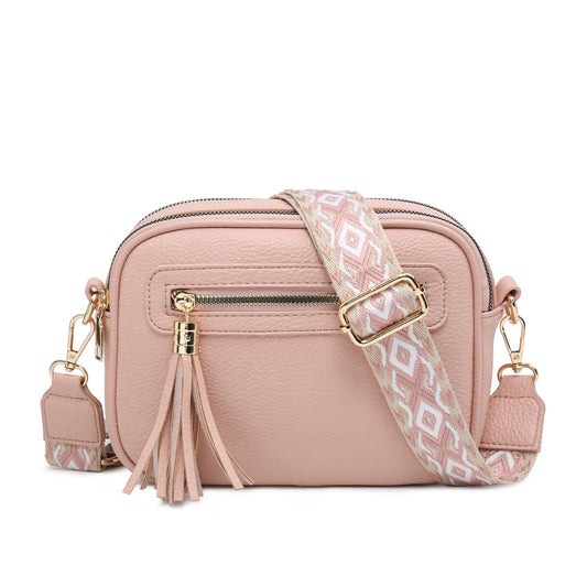 Cross Body Handbag with double zip