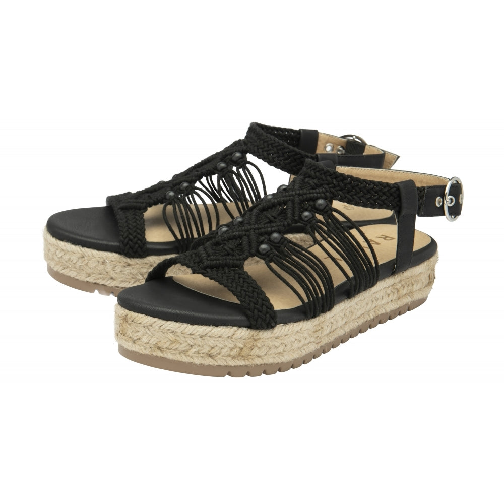 Black Textile Women's Medway Flatform Sandals | Ravel