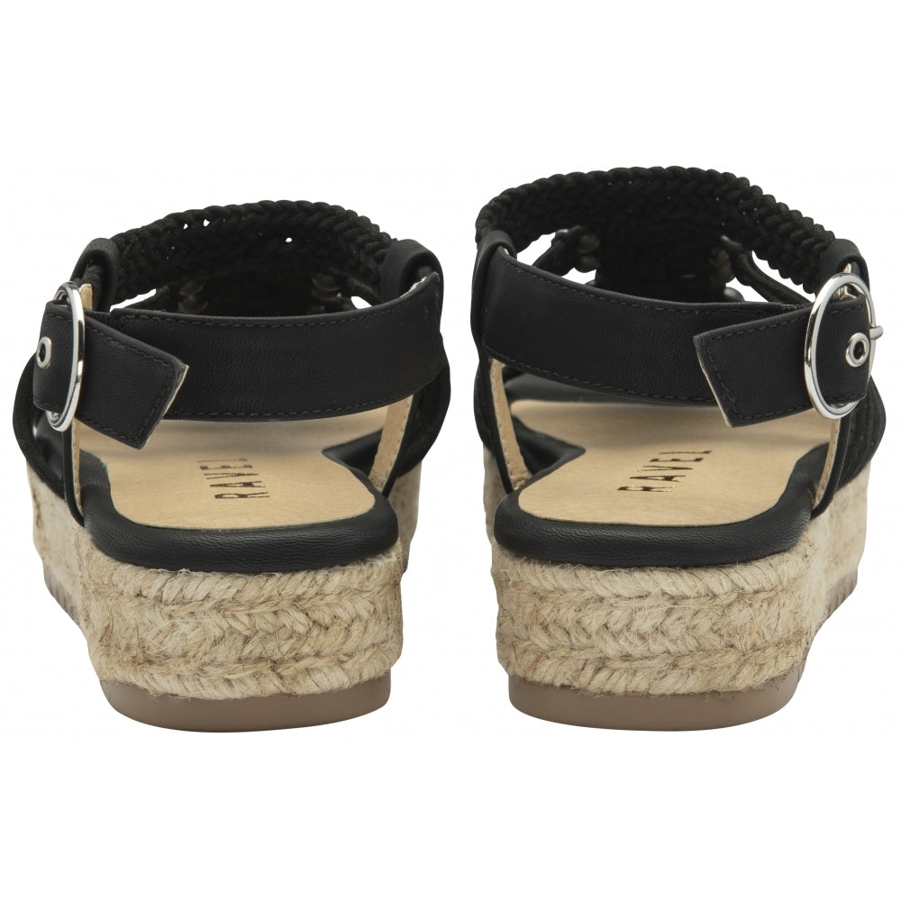 Black Textile Women's Medway Flatform Sandals | Ravel