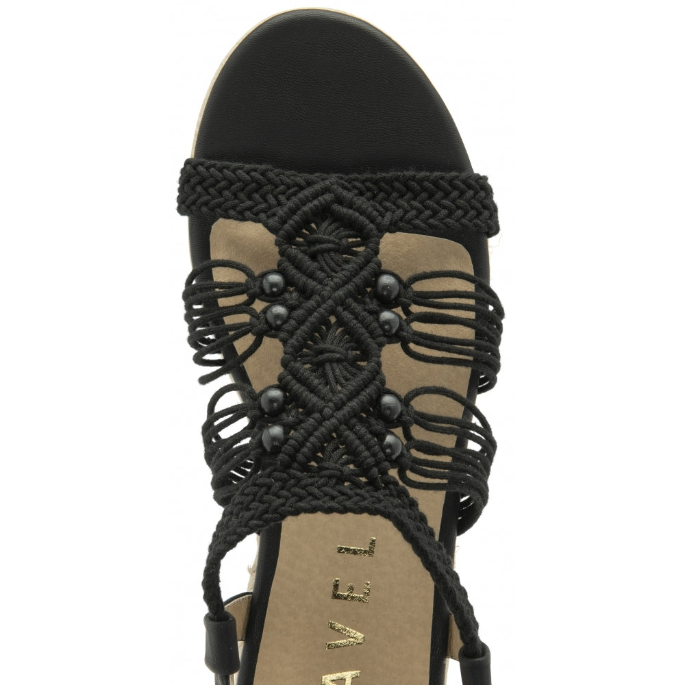 Black Textile Women's Medway Flatform Sandals | Ravel