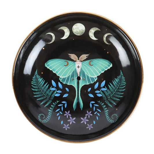 Ceramic Incense Holder Plate - Luna Moth