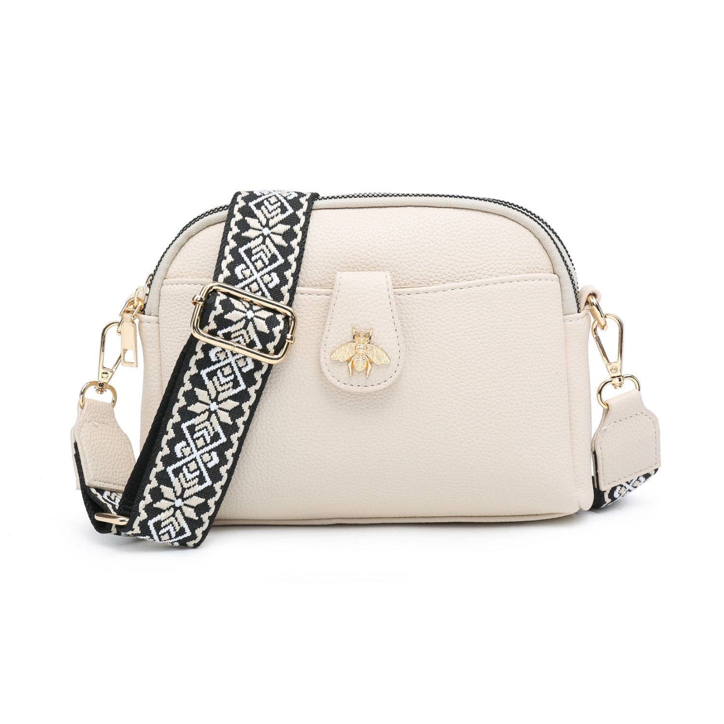 Cross Body Handbag with double zip