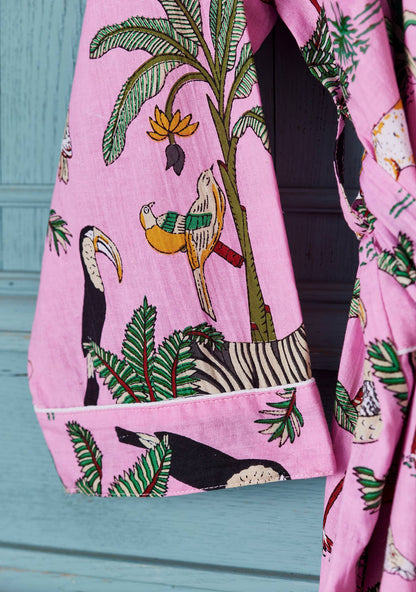 Jungle Print Dressing Gown - Pink