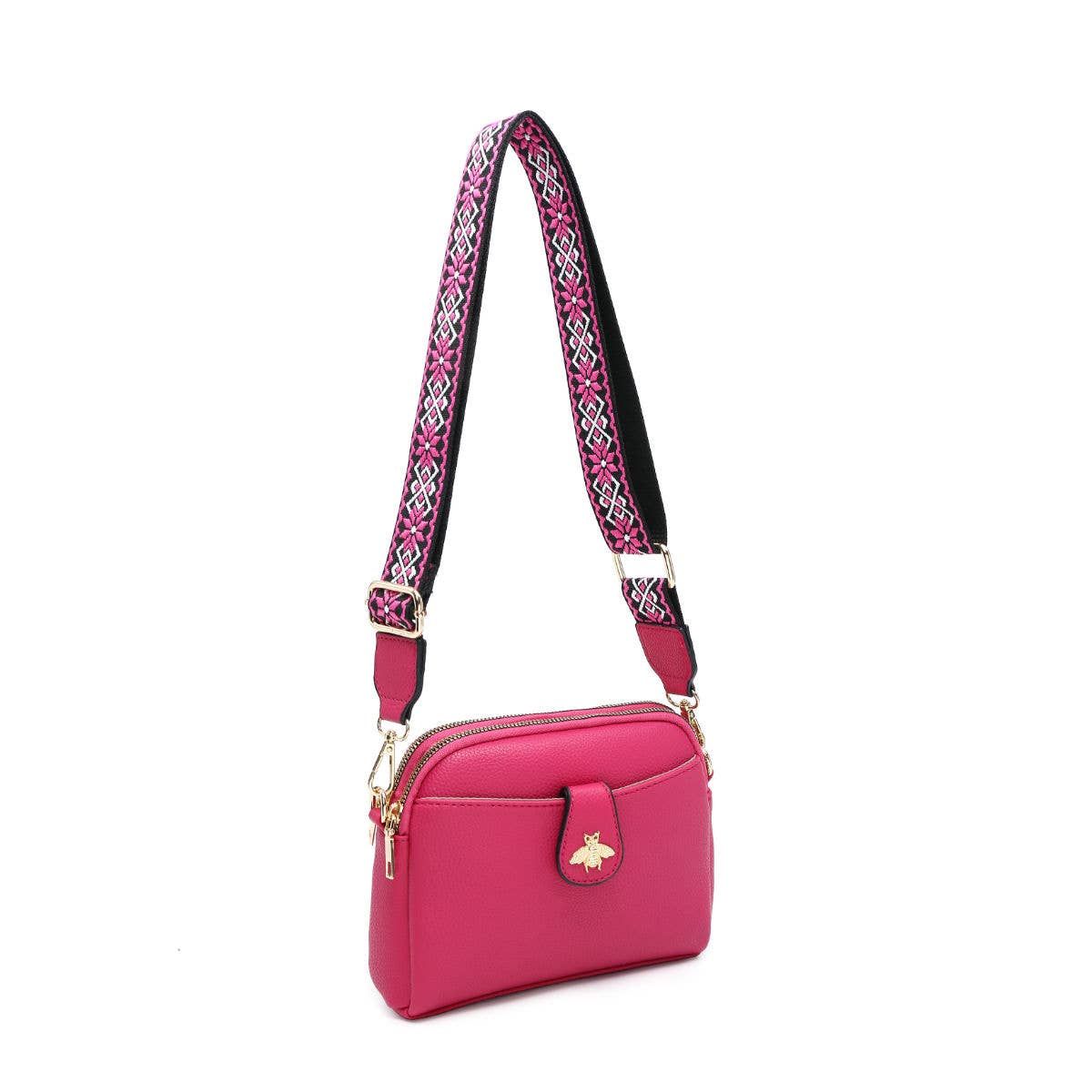 Cross Body Handbag with double zip